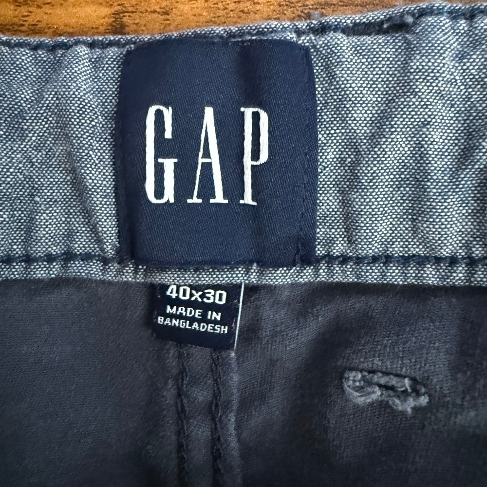 GAP Men's Blue Gray Chinos Straight Fit Pants Size Measures 40 x 28‎ - Picture 3 of 4